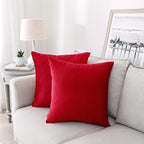 NiNi ALL Decorative Throw Pillow Covers Velvet 22x22 Inch Pack of 2 Red Cushion Covers Soft for Couch Sofa Bedroom Living Room Outdoor