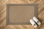 Easy Jute Rugs 2x3 Frame Natural Color Living Room Indoor Outdoor Door Mat for Patio and Kitchen Rug High Traffic Washable Easy to Clean Solid Boho Woven Design Carpet (2 x 3)