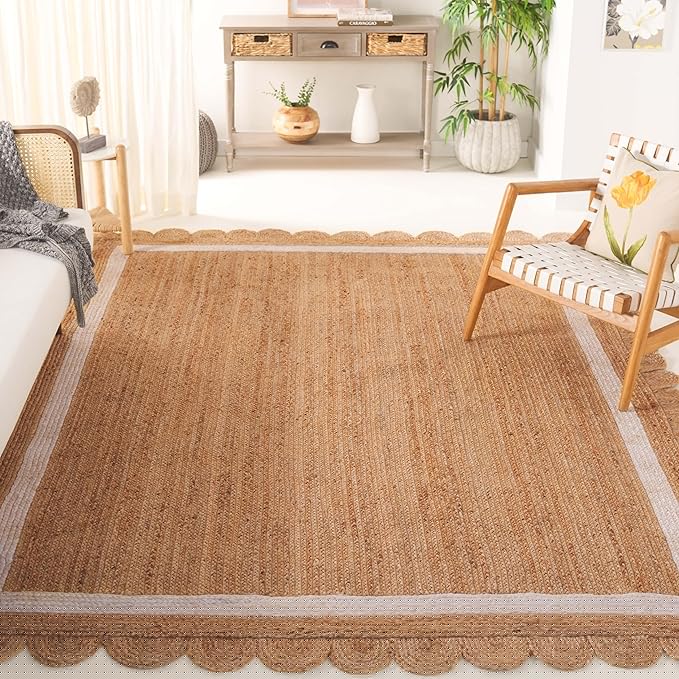SAFAVIEH Natural Fiber Collection Area Rug - 10' x 14', Natural/Ivory, Geometric Design, Ideal for High Traffic Areas in Living Room, Bedroom, Dining (NF896A)