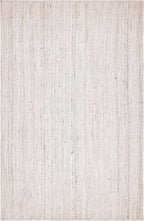 Unique Loom Braided Jute Collection Area Rug - Dhaka (5' 1" x 8' Rectangle, White)