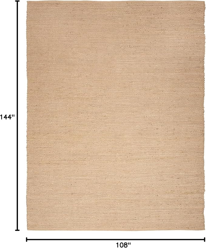 Nourison Home Natural Jute Bleached 9' x 12' Area Rug - Easy Clean, Non Shedding, Bed Room, Living Room, Dining Room, Kitchen (9' x 12')