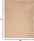 Nourison Home Natural Jute Bleached 9' x 12' Area Rug - Easy Clean, Non Shedding, Bed Room, Living Room, Dining Room, Kitchen (9' x 12')