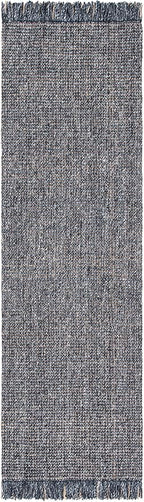 SAFAVIEH Natural Fiber Collection Runner Rug - 2'3" x 12', Charcoal & Natural, Handmade Woven Fringe Jute, Ideal for High Traffic Areas in Living Room, Bedroom (NF826H)