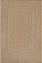 Beverly Rug Easy Jute Framed Border Rug 4x6 Washable Durable Indoor Outdoor Area Rugs for Living Dining Room Patio Office Stain Resistant Non Shedding Casual Indoor Outside Carpet 4 x 6 Natural