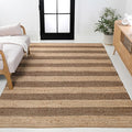 JONATHAN Y Jayden Woven Jute Stripe Natural/Brown Indoor Area Rug, 3x5, Rustic, Farmhouse, Traditional, Lodge, Easy-Cleaning for Living Room, Bedroom, Kitchen, Non-Shedding (NRF202A-3)