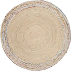 SAFAVIEH Cape Cod Collection Area Rug - 7' Round, Ivory & Light Beige, Handmade Braided Jute, Ideal for High Traffic Areas in Living Room, Bedroom (CAP207B)