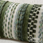 Kevin Textile Spring 12x20 Inch Lumbar Throw Pillow Cover 1 Pack Boho Decorative Soft Chenille Thread Woven Tufted Textured Rectangle Cushion Case Accent for Living Room Couch Sofa Bed, Green