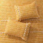 HORIMOTE HOME Boho Style Yellow King Quilt Set with Tassle, Soft and Lightweight Bedspread for All Season, King Size Bed Coverlet with 2 Matching Pillow Shams (3 Pieces)