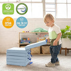 ECR4Kids SoftZone Floor Cushions, Square, Flexible Seating, Powder Blue, 6-Piece