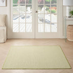 Nourison Home Courtyard Ivory Green 4' x Square Area Rug - Easy Clean, Non Shedding, Bed Room, Living Room, Dining Room, Kitchen (4' x Square)