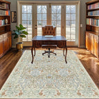 4x6 Area Rug for Bedroom Beside Rug, Laundry Room, Entryway, Kitchen, Washable Non-Slip Low Pile Ultra Soft Stain Resistant Carpet (Beige Blue)