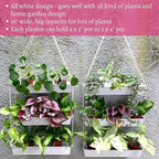 LaLaGreen Hanging Wall Planter - 16 Inch Three Tier Plant Hanger for Succulent Indoor Herb Planter Modern White Boho Metal Wall Plant Holder Decor, Vertical Garden Hanging Planter Shelf Large Outdoor