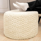 Round Pouf Ottoman 20 x 20 x 14 Inches Boho Poof Home Decor Floor Pouffe Ottoman Foot Rest for Couch Sofa Bean Bag Chairs Living Room Bedroom (Linen)