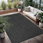 Washable Indoor Outdoor Rug 6x9 Weather Resistant Area Rugs Modern Solid for Porch Deck Balcony Backyard Patio Outside Carpet (6 X 9 Dark Grey)