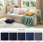 Bedsure Double-Side Striped Throw Pillow Covers 18x18 Set of 2, Spring Fluffy Blue Soft Decorative Pillow Covers, Home Decor for Couch Sofa Living Room Bedroom