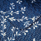 Exclusivo Mezcla 50"x 60" Quilted Throw Blanket- Microfiber Quilt Throw with Floral Pattern, Reversible Navy Versatile Lap Quilt for All Seasons, Lightweight Throws for Bed/Couch/Sofa