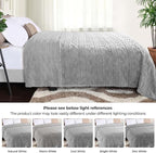 Superior Fleece Boho Jacquard Blanket, Decorative Blankets for Bedroom, Sofa, Fuzzy, Plush, Fluffy, Soft, Cute Room Decor, Beautiful Cover, Comfort Essentials, Arctic Collection, King, Platinum