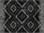 Area Rug 10x12 Rug Machine Washable Non-Slip Low Pile Print Pattern Western Rug for Living Room Bedroom Entryway Tribal Series-Black