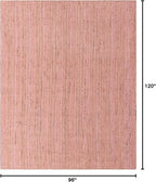 Unique Loom Braided Jute Collection Area Rug - Dhaka (8' x 10' Rectangle, Light Pink)