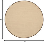SAFAVIEH Area Rug 6' Round - Natural Fiber Collection - Maize & Brown, Sisal, Woven Design with Border (NF141C)