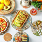 Tatuo 11 Pcs Boho Wall Basket Decor Decorative Bulrush Woven Basket Wall Decor Art Round Farmhouse Hanging Baskets for Kitchen Rustic Home Summer Decorations, Multi Sizes(Farmhouse)
