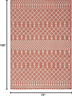 Nourison Home Positano Terracotta 6' x 9' Area Rug - Easy Clean, Non Shedding, Bed Room, Living Room, Dining Room, Kitchen (6' x 9')