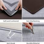 Mattitude Kitchen Mats Set of 2,Cushioned Anti-Fatigue Non-Skid Rug Sets Ergonomic Comfort Standing Mat for Kitchen, Floor, Office, Sink, Laundry, Gray and Gray
