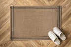 Easy Jute Rugs 2x3 Bordered Natural Color Living Room Indoor Outdoor Door Mat for Patio and Kitchen Rug High Traffic Washable Easy to Clean Solid Boho Woven Design Outside Carpet (2 x 3)