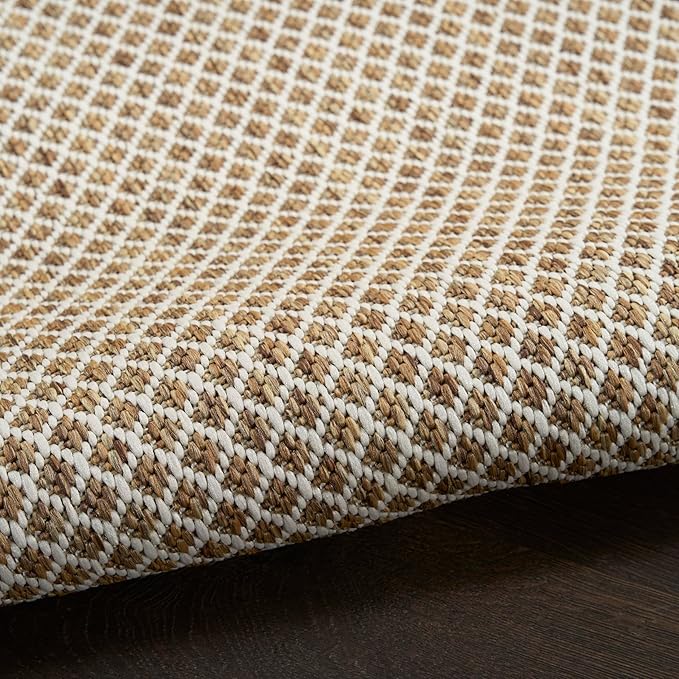 Nourison Home Courtyard Jute Ivory 4' x 6' Area Rug - Easy Clean, Non Shedding, Bed Room, Living Room, Dining Room, Kitchen (4' x 6')