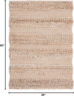 SAFAVIEH Natural Fiber Collection Accent Rug - 3' x 5', Ivory & Natural, Handmade Boho Farmhouse Rustic Jute & Cotton Jute, Ideal for High Traffic Areas in Entryway, Living Room, Bedroom (NFB654A)
