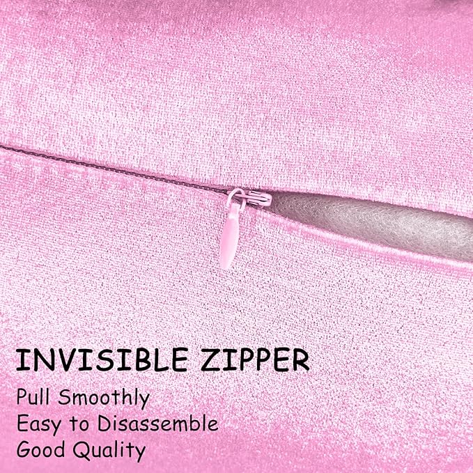 2 Pack 12x20 Pillow Cover Velvet Pillow Covers, Square Throw Pillow Covers for Living Room Decorations Throw Pillow Case, Throw Pillow Cover Cushion Cover for Sofa Bedroom Car, Pink Velvet