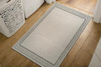 Easy Jute Rugs 2x3 Frame Bone Color Living Room Indoor Outdoor Door Mat for Patio and Kitchen Rug High Traffic Washable Easy to Clean Solid Boho Woven Design Carpet (2 x 3)