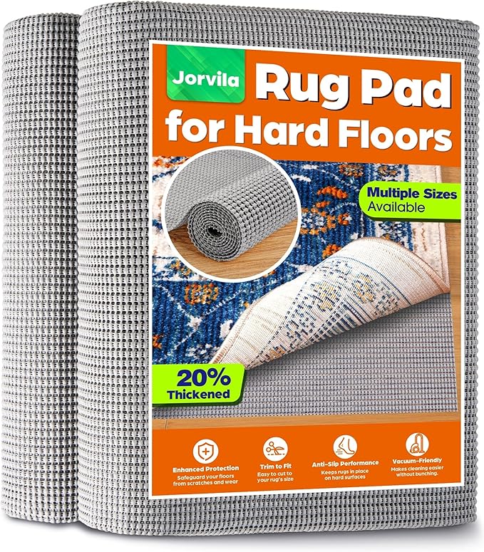Non-Slip Rug Pad Gripper 6x9 Feet, Anti Skid Mat for Under Area Rugs, Keeps Rugs in Position and Safe, Thick Cushioned Carpet Pad for Hardwood Floors Protection