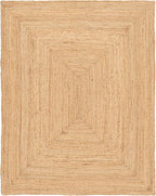 Nourison Home Natural Jute Natural 6' x 9' Area Rug - Easy Clean, Non Shedding, Bed Room, Living Room, Dining Room, Kitchen (6' x 9')