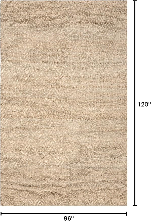 SAFAVIEH Area Rug 8x10 - Natural Fiber Collection - Large - Natural, Handmade Jute, Farmhouse Style, Ideal for Living Room, Bedroom, Dining Space (NF731A)