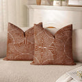 AELS Boho Decorative Textured Throw Pillow Covers 16x16, Modern Mid Century Rainbow Tufted Pillow Case, Farmhouse Rustic Geometric Woven Cushion Case for Bed Couch Sofa, Burnt Orange
