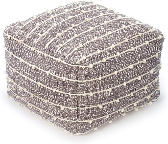 Anji Mountain Pouf Ottoman Foot Rest, Handmade Ottoman Pouf, Comfortable Foot Stool, Decorative Floor Seating for Living Room Decor, Bedroom & Home Décor Accent - Georgette