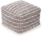 Anji Mountain Pouf Ottoman Foot Rest, Handmade Ottoman Pouf, Comfortable Foot Stool, Decorative Floor Seating for Living Room Decor, Bedroom & Home Décor Accent - Georgette