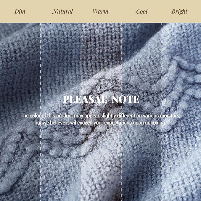 BATTILO HOME Bluish Grey Throw Blanket for Couch, Soft Knit Throws with Tassels for Home Decor, Blue Blankets and Throws for Bed Sofa, 50"x60"