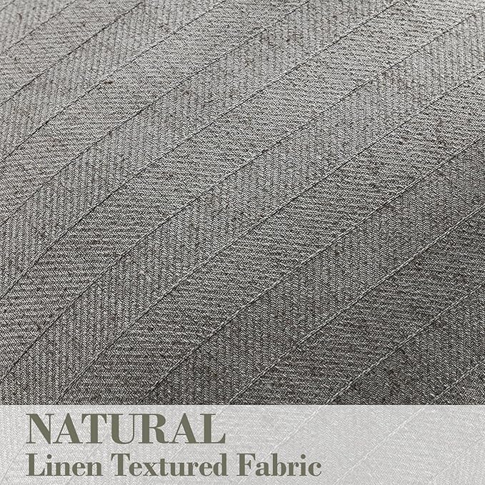 16x16 Linen Pillow Covers Grey Pack of 2 Farmhouse Boho Neutral Accents Striped Textured Square Decorative Throw Pillow Cases for Living Room Couch Bed Home Decor
