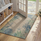 LIVEBOX Easy Jute 28''x43'' Front Porch Rug, Outdoor Non Slip Washable Kitchen Rug Modern Coastal Animal Area Rugs Floor Hello Welcome Door Mat Carpet for Entryway Porch Doorway(Blue 28''x43'')