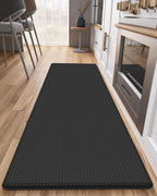 Color&Geometry Anti Fatigue Cushion Kitchen Mat for Floor -17"x79",Long,Easy Clean, Water & Oil Proof, Anti Slip, Foam Rubber Runner Rug for Front Sink Comfort Standing,Black