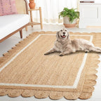 SAFAVIEH Natural Fiber Collection Area Rug - 6' x 8', Natural/Ivory, Geometric Design, Ideal for High Traffic Areas in Living Room, Bedroom, Dining (NF896A)