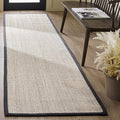 SAFAVIEH Natural Fiber Collection Runner Rug - 2'6" x 10', Marble & Dark Grey, Sisal, Woven Design with Border (NF143D)