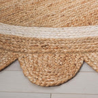 SAFAVIEH Natural Fiber Collection Area Rug - 8' Round, Natural/Ivory, Geometric Design, Ideal for High Traffic Areas in Living Room, Bedroom, Dining (NF896A)
