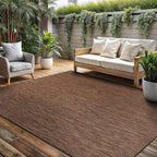 Washable Indoor Outdoor Rug Weather Resistant Carpet Modern Solid for Porch Deck Balcony Backyard Patio Rug 5x7 Gold Brown