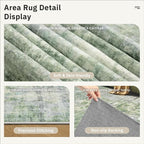 Runner Rug 2x5 Washable Non-Slip Kitchen Runner Rugs for Bathroom Laundry Room Green/Ivory Vintage Floor Carpet Runners for Hallway Entryway