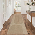 Easy Jute Rug 2.5x8: Indoor Outdoor Natural Boho Area Rugs for Hallway Patio Non Slip - Farmhouse Neutral Contemporary Carpet Mat for Entryway Kitchen Laundry Room Bedroom Washable