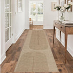 Easy Jute Rug 2.5x8: Indoor Outdoor Natural Boho Area Rugs for Hallway Patio Non Slip - Farmhouse Neutral Contemporary Carpet Mat for Entryway Kitchen Laundry Room Bedroom Washable