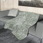 Sage Green Boho Blanket Soft Flannel Lightweight Retro Bohemian Throw Blanket Cozy Warm Vintage Aztec Geometric Blankets All Seasons Living Room Decor for Couch Chair Bed Sofa Office 40x50 inch